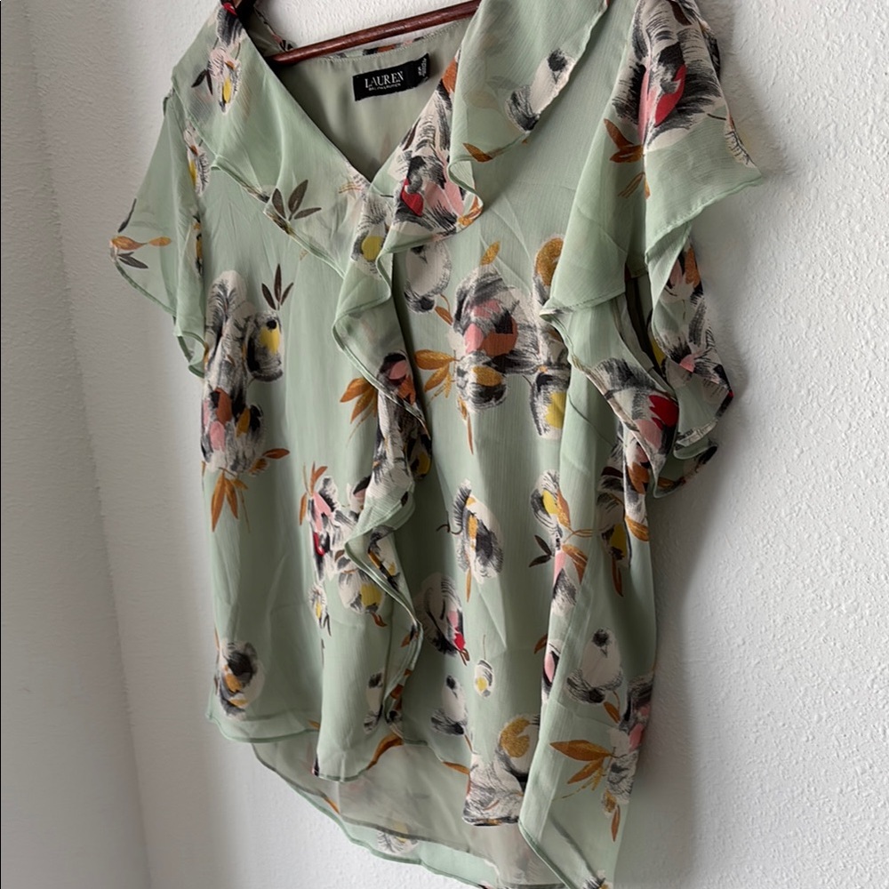Lauren Ralph Lauren Ruffle Floral Blouse